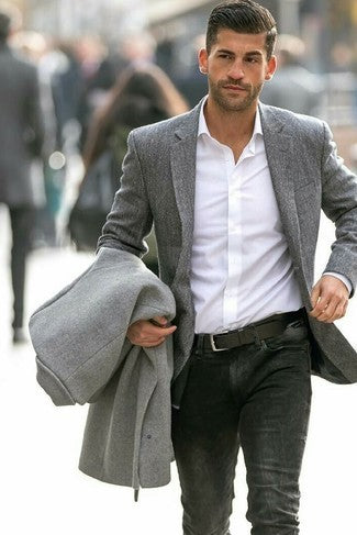 Can You Wear A T-Shirt To The Office?  Blazer with jeans men, Shirt outfit  men, Blue jeans outfit men