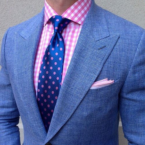 light blue dress shirt with pink tie Pink Textured Tie