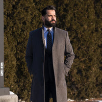 Navy, Red & White Paisley Silk Tie