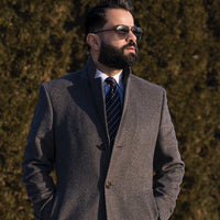 Navy, Red & White Paisley Silk Tie