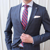 Navy & Red Regimental Striped Silk Tie