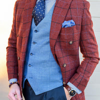 Navy, Light Blue & Silver Paisley Silk Tie