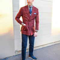 Navy, Light Blue & Silver Paisley Silk Tie