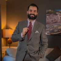 Cream Paisley Silk Pocket Square