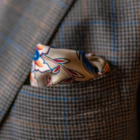 Cream Paisley Silk Pocket Square