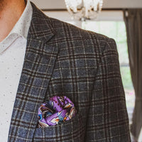 Lilac, Blue & White Floral Silk Pocket Square