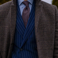 Brown & Orange Geometric Foulard Silk Tie