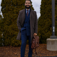 Brown & Orange Geometric Foulard Silk Tie
