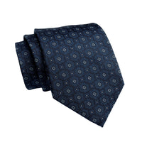 Black & Blue Geometric Foulard Silk Tie