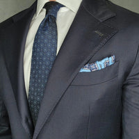 Black & Blue Geometric Foulard Silk Tie