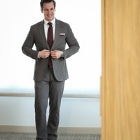 Burgundy, Red & Light Blue Geometric Foulard Patterned Silk Tie