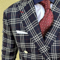 Burgundy Geometric Foulard Silk Tie