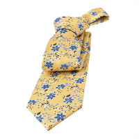 Yellow & Light Blue Floral Silk Tie | Wedding Floral Silk Tie