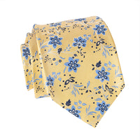 Yellow & Light Blue Floral Silk Tie | Wedding Floral Silk Tie