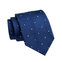 Navy & White Polka Dot Silk Tie