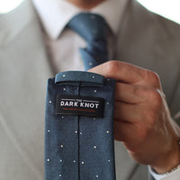 Turquoise, White & Light Blue Polka Dot Silk Tie