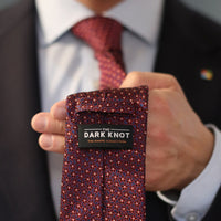 Burgundy & Blue Geometric Floral Silk Tie