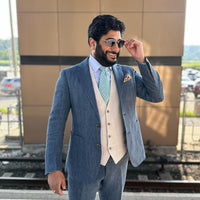 Turquoise & Teal Geometric Foulard Silk Tie