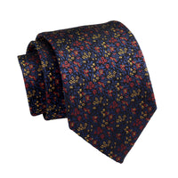 Dark Brown & Gold Floral Silk Tie