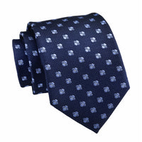 Navy & Light Blue Geometric Foulard Premium Silk Tie