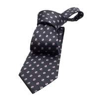 Grey & Pink Geometric Foulard Premium Silk Tie