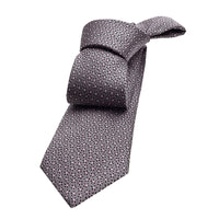Grey & Pink Geometric Foulard Silk Tie