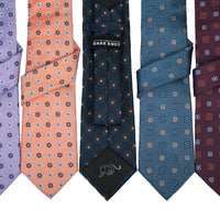 Geometric Pattern Foulard Silk Ties