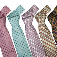 Geometric Pattern Foulard Silk Ties