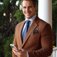 Navy & Silver Paisley Silk Tie