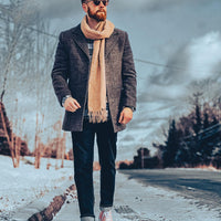 Solid Camel Wool Scarf