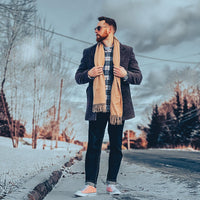 Solid Camel Wool Scarf