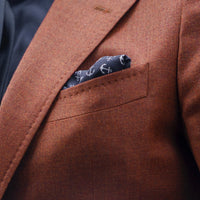 Black, White & Grey Anchor Silk Pocket Square