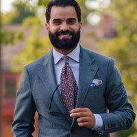 Lilac Floral Silk Pocket Square