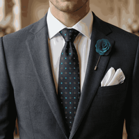 Men's Wedding Groom & Groomsmen Set | Turquoise & Navy Ties & Accessories