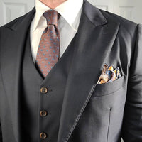 Brownish Gold & Light Blue Paisley Silk Tie from The Dark Knot