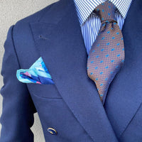 Brownish Gold & Paisley Blue Silk Tie from The Dark Knot