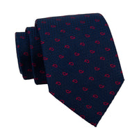 Navy & Pink Paisley Silk Tie