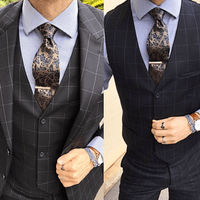 Paisley Brownish Gold w/ Navy Silk Tie