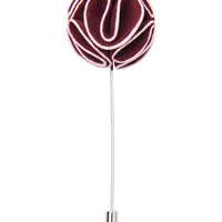Burgundy felt lapel flower
