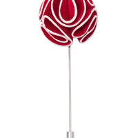 Red felt lapel flower