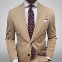 Burgundy & Blue Foulard Silk Tie