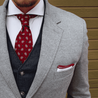 Red Paisley Silk Tie