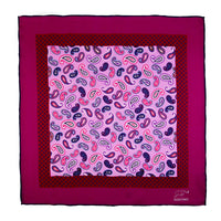 Light Pink Paisley Silk Pocket Square