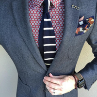 Navy Stripe Knit Tie