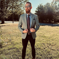 Brown, Navy & Orange Geometric Foulard Silk Tie