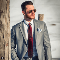 Burgundy Geometric Silk Tie