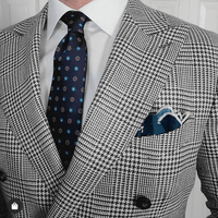 Navy & Turquoise Foulard Silk Tie