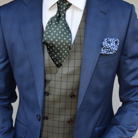 Olive Green Foulard Abstract Silk Tie