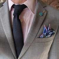 Blue Paisley Silk Pocket Square
