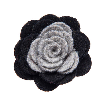 Black and grey lapel flower